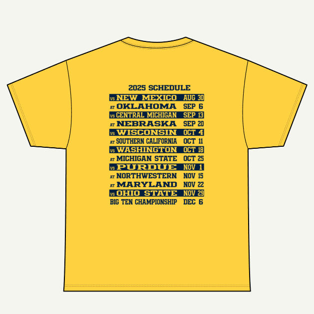 Team Over Me - 2025 Schedule Tee