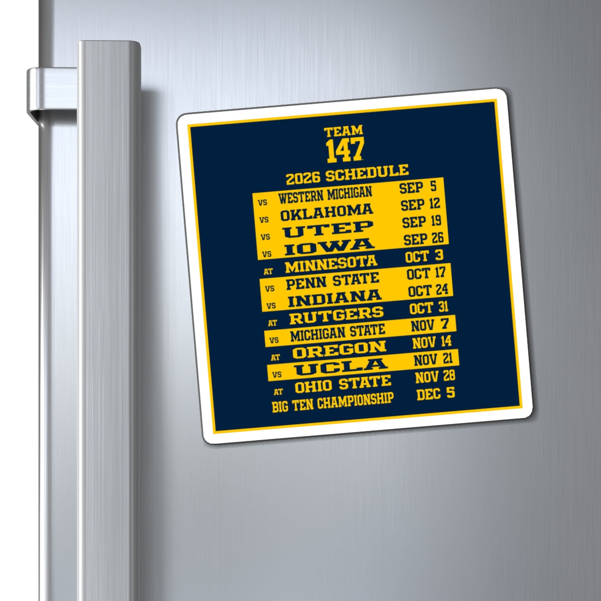 2026 SCHEDULE MAGNET - TEAM 147™